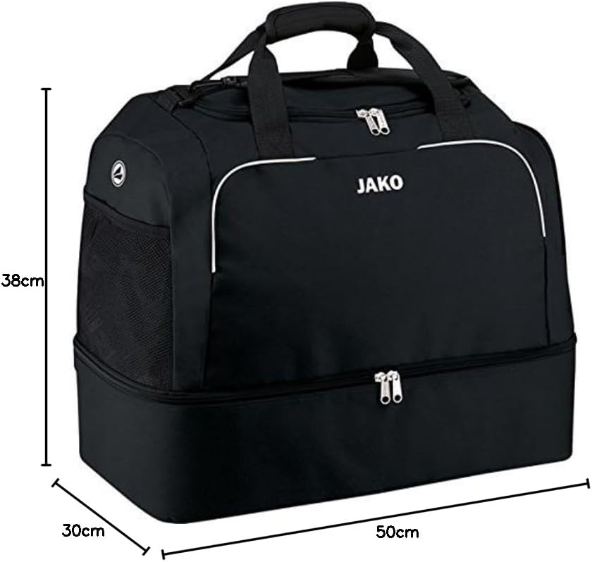 JAKO Classico Sporttasche mit Bodenfach Gr. 2 Ohne Geschlecht 50 cm Schwarz, 50 cm Schwarz