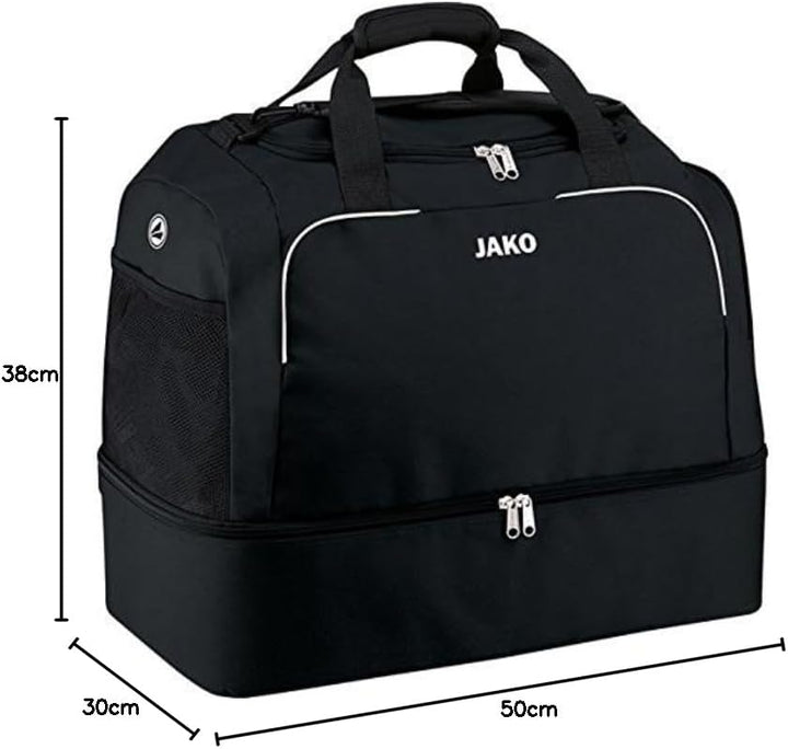 JAKO Classico Sporttasche mit Bodenfach Gr. 2 Ohne Geschlecht 50 cm Schwarz, 50 cm Schwarz
