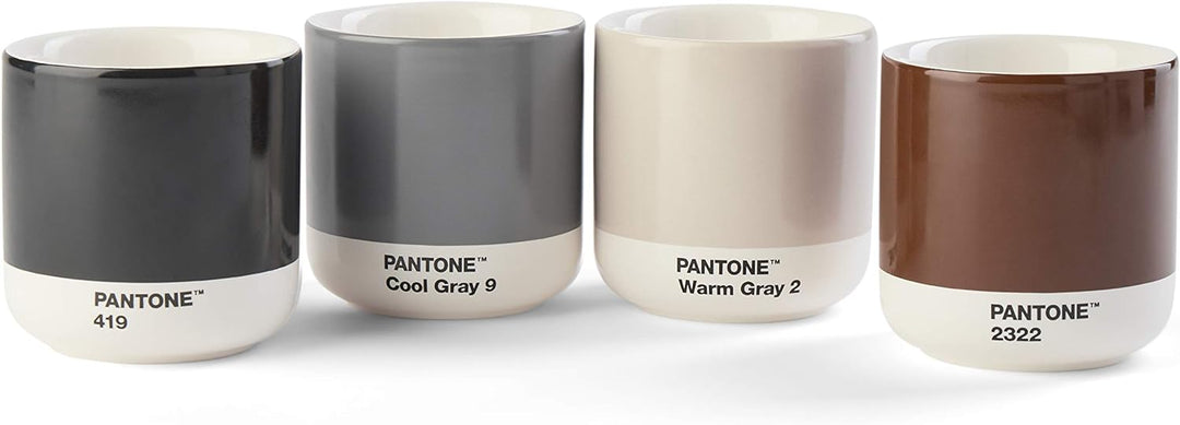 Pantone doppelwandiger Porzellan-Thermobecher Cortado, ohne Henkel, 190ml, Gray 9, Cool Grey 9