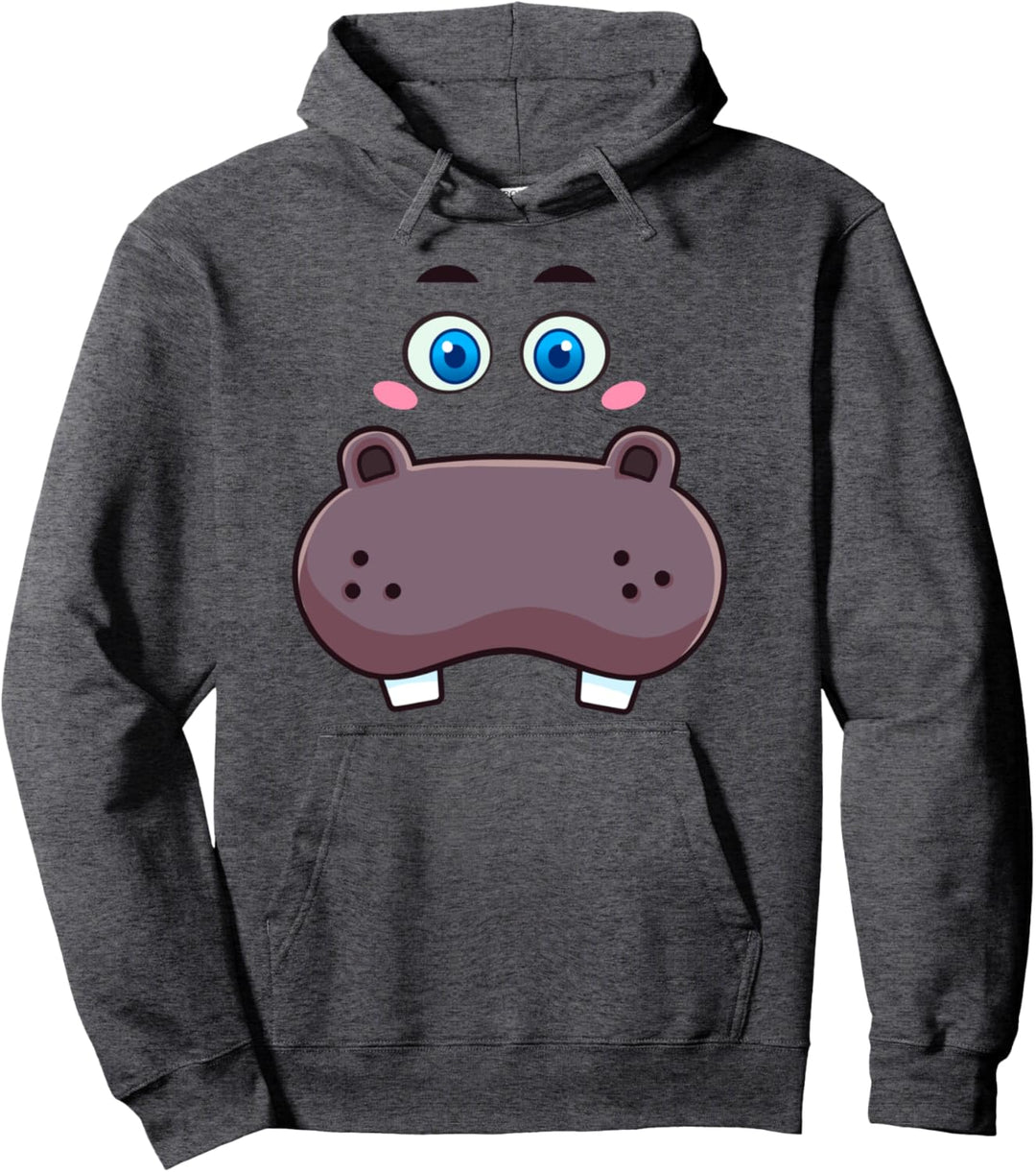 Nilpferd Kostüm Niedliches Nilpferd Gesicht Kinder Pullover Hoodie