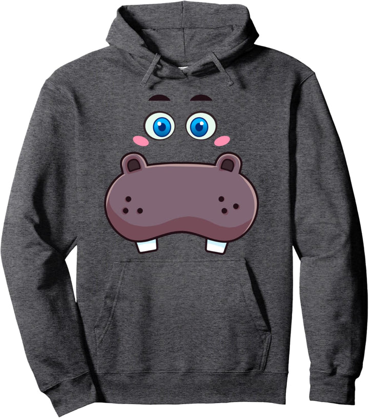 Nilpferd Kostüm Niedliches Nilpferd Gesicht Kinder Pullover Hoodie