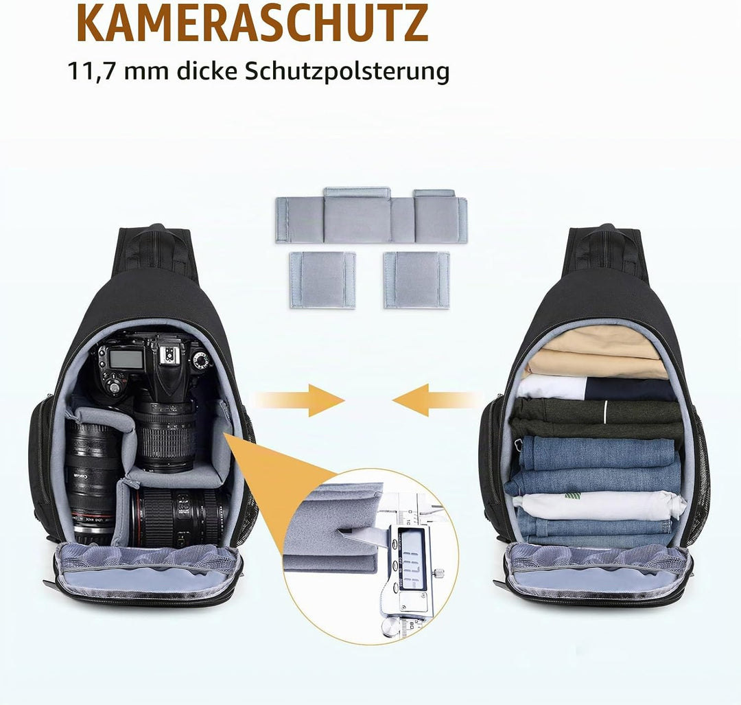 BAIGIO Multifunktional Kamerarucksack DSLR Kameratasche Fotorucksack Brusttasche Wasserabweisend Kam