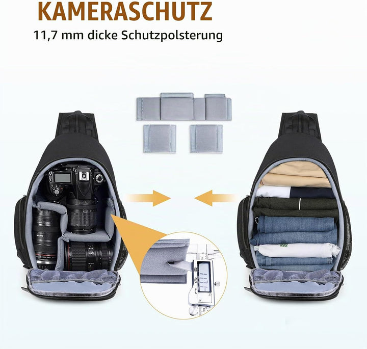 BAIGIO Multifunktional Kamerarucksack DSLR Kameratasche Fotorucksack Brusttasche Wasserabweisend Kam