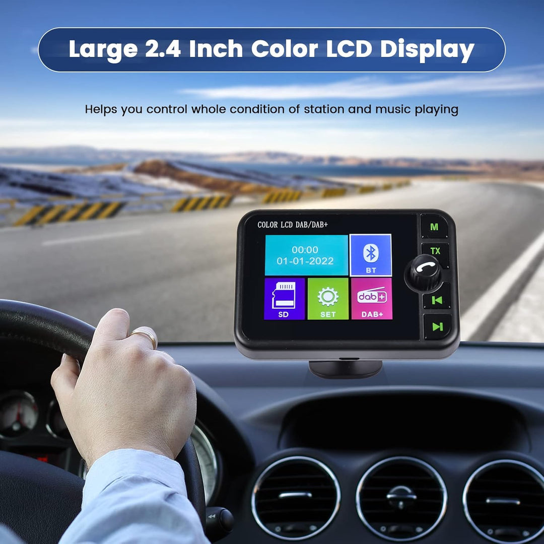 Hikity DAB/DAB+ Radio Adapter für Autoradio/Hausgebrauch, 2,4" LCD Tragbares Autoradio DAB mit FM Tr