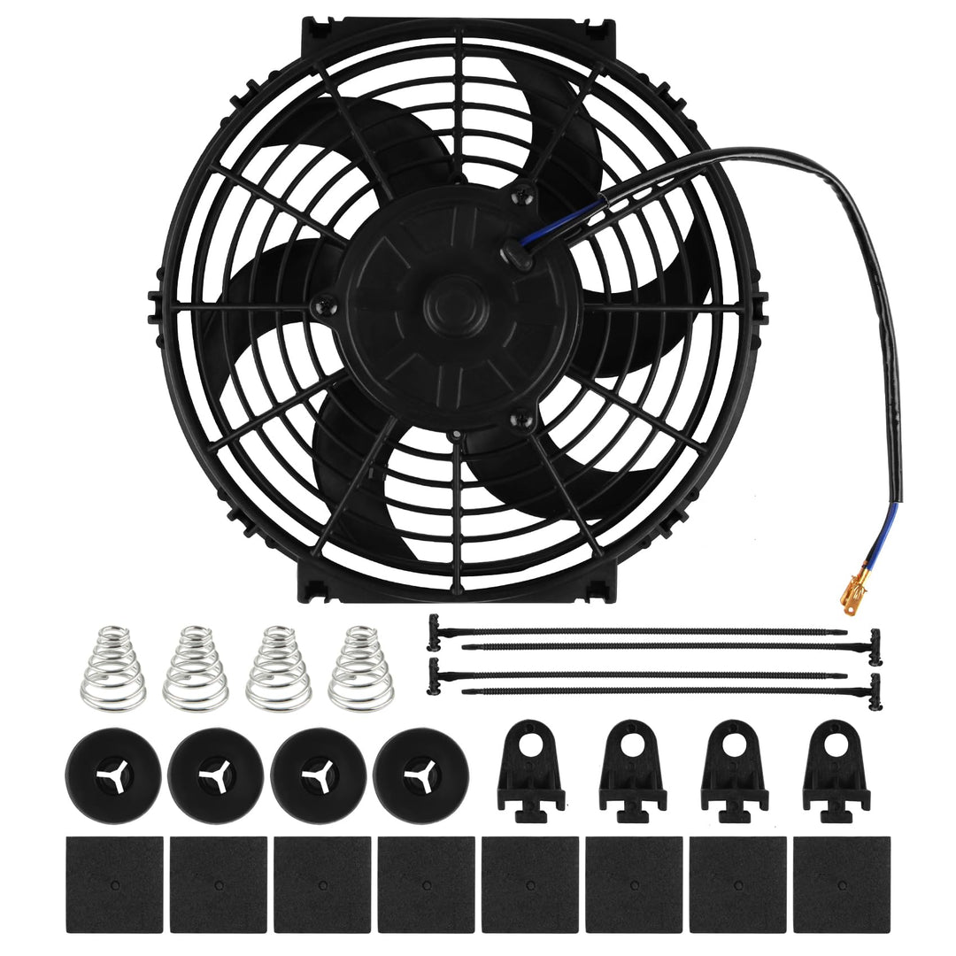 DOCAS 10 Zoll 12V 80W Universal Auto Kühlerlüfter Kühlgebläse, Auto Elektrischer Lüfter Motorlüfter