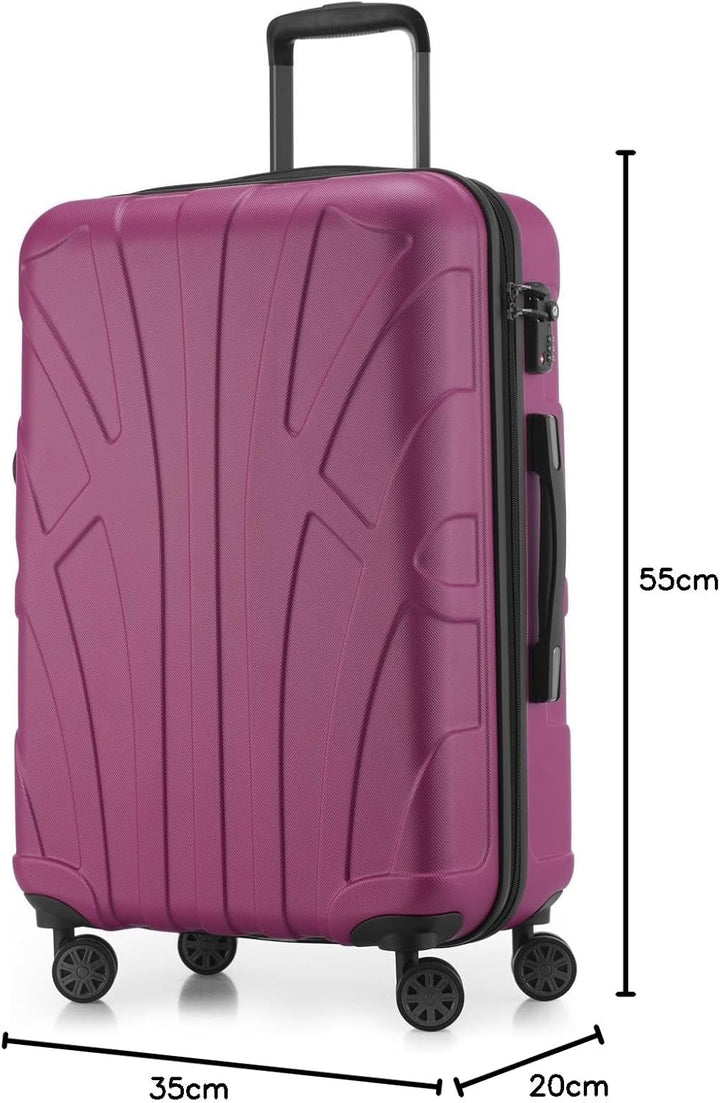 suitline Handgepäck Hartschalen-Koffer Koffer Trolley Rollkoffer Reisekoffer, TSA, 55 cm, ca. 34 Lit