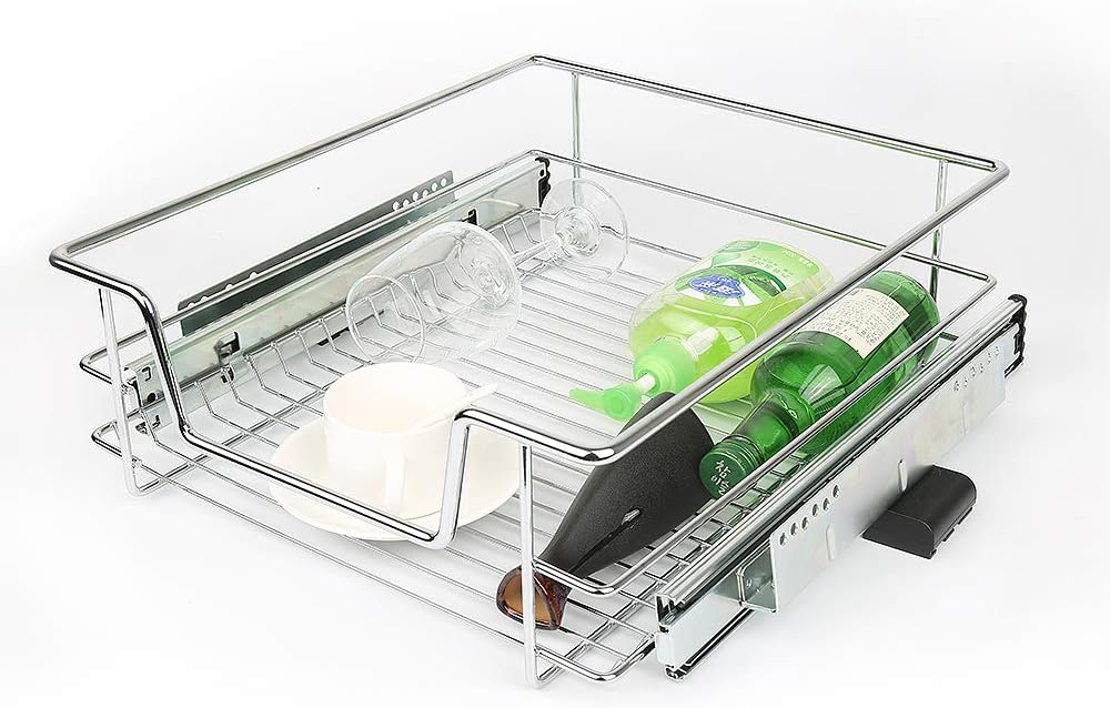 2 x Teleskopschublade Teleskop Schublade 41cm für die Küchenunterschränke, 2 Einbauschublade mit Sch