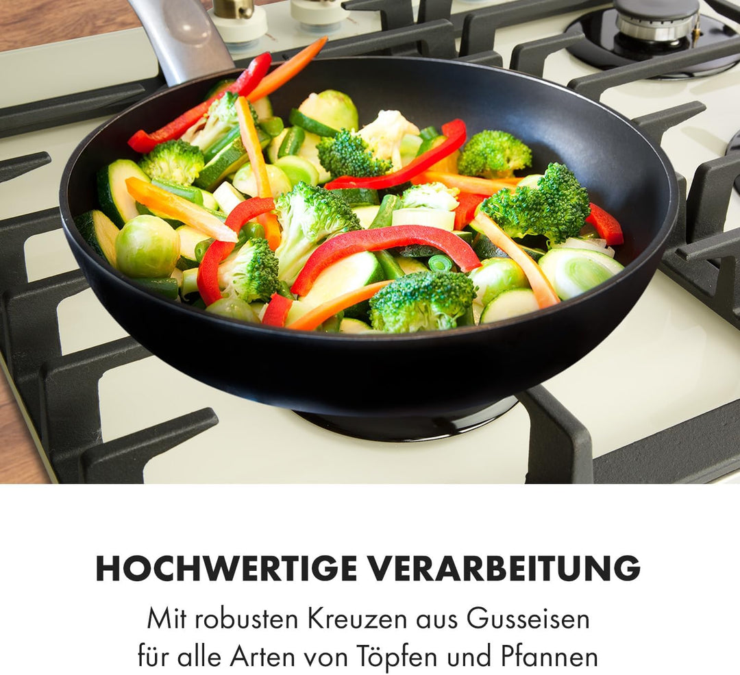 Klarstein Victoria - Gaskochfeld Gasherd, Einbau, Sabaf-Brenner, Erdgas/Propangas, Sicherheitsventil