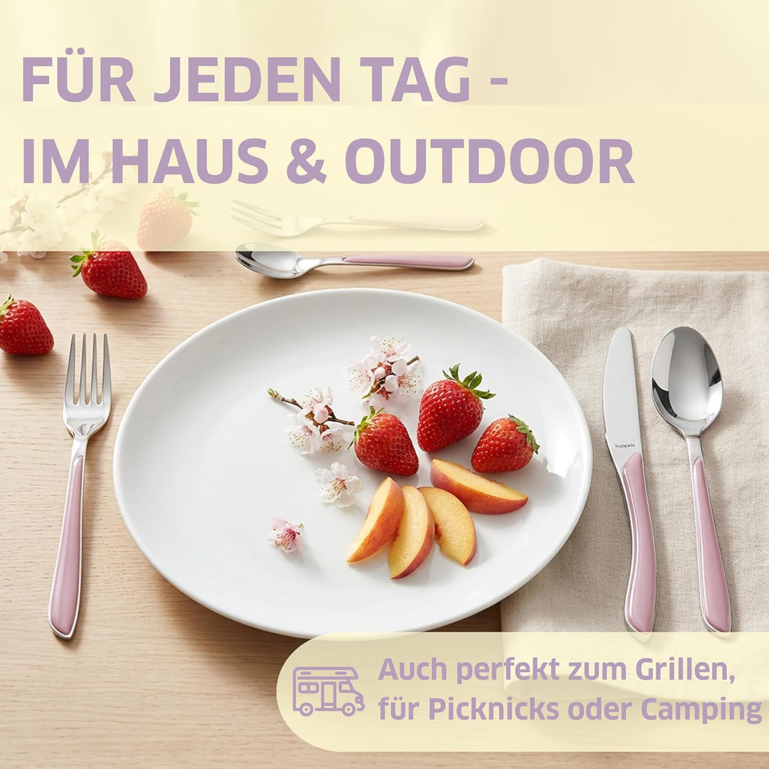 Kuppels Prisma Besteck Set für 6 Personen aus Edelstahl poliert | Besteckset 24-teilig | Hochwertige