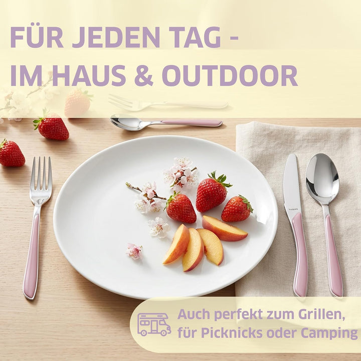 Kuppels Prisma Besteck Set für 6 Personen aus Edelstahl poliert | Besteckset 24-teilig | Hochwertige