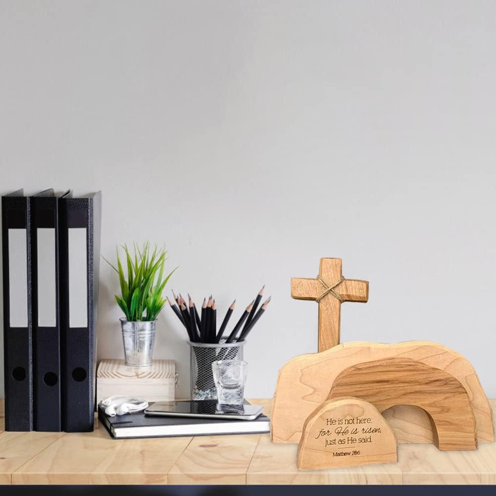 Ostern Auferstehung Szene Ornamente Jesus Krippe Dekorationen Osterszene hölzerndeko Tischdeko Set R