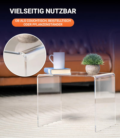 EH Design Acrylglas Beistelltisch I Couchtisch PLEXIGLAS® Mini Nachttisch Mini Tisch (40cm (Breite)