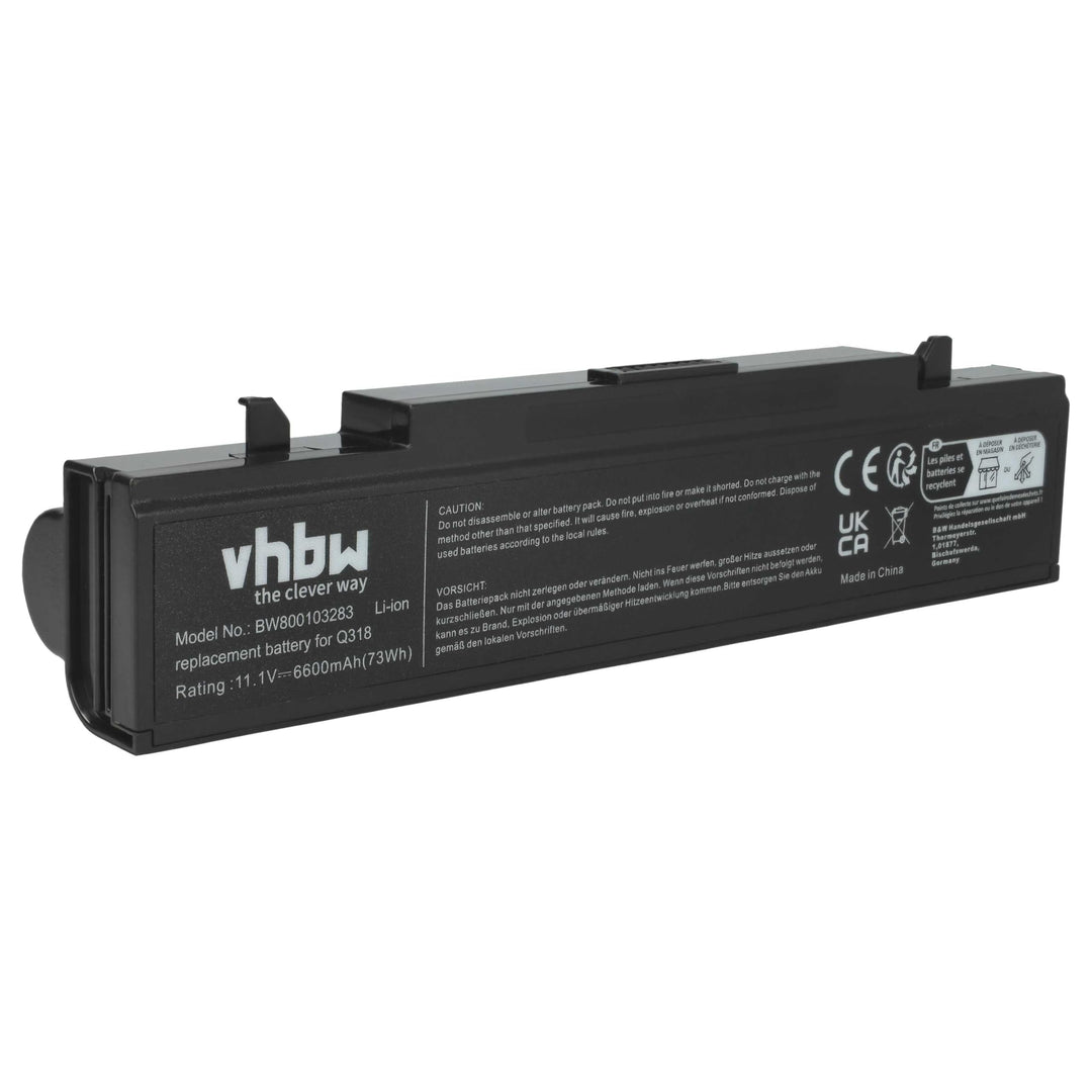 vhbw Li-Ion Akku 6600mAh (11.1V) schwarz kompatibel mit Notebook Laptop Samsung RV410, RV415, RV509,