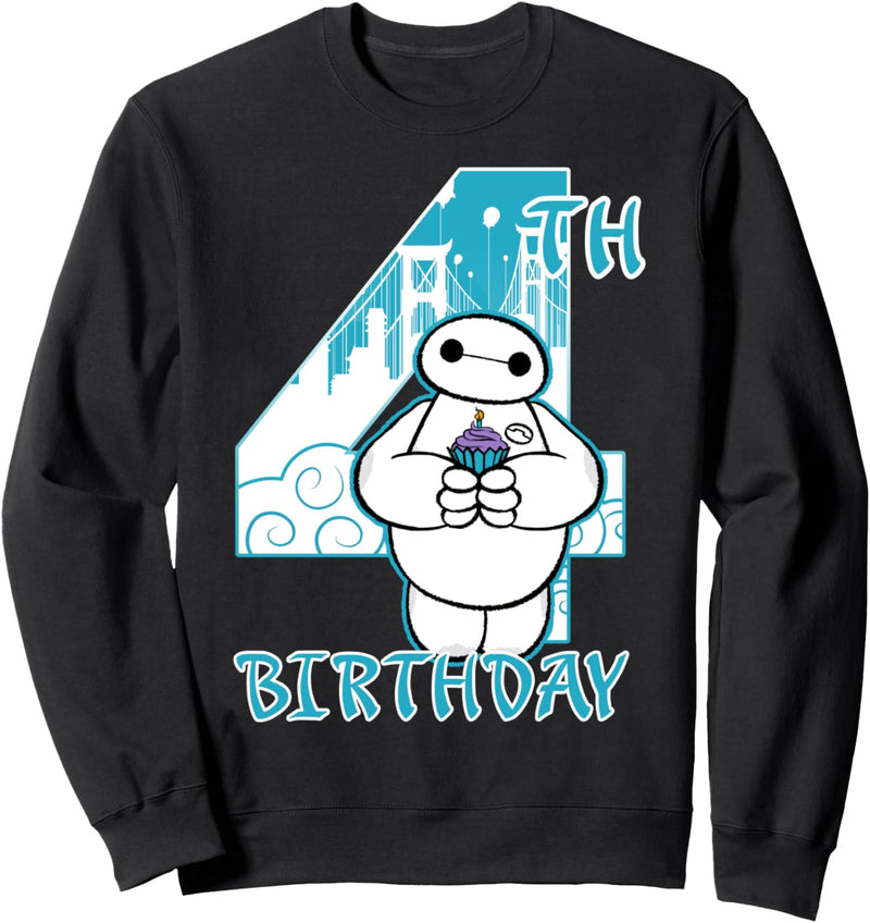 Disney Big Hero 6 Baymax 4th Birthday Cupcake Portrait Sweatshirt