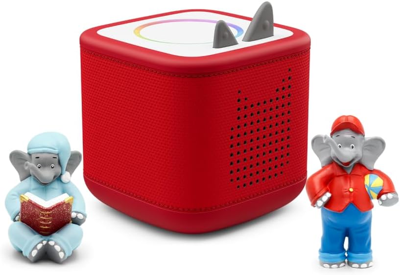 tonies Toniebox 2 Bundle Incl. 2 Benjamin Blümchen, Rot, Audioplayer für Hörbücher, Lieder, Einschla