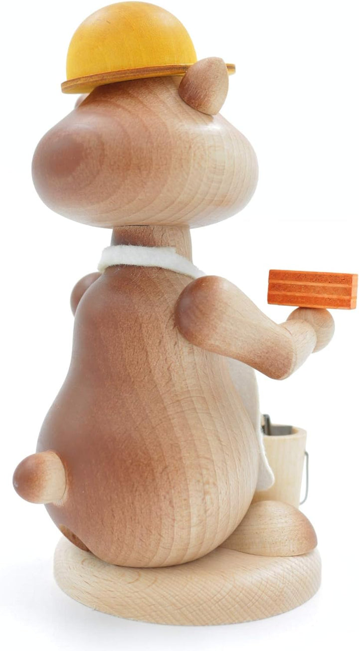 Kuhnert - Erzgebirgische Holzkunst Räuchermann Räucherfigur Hamster 18cm - Maurer, Maurer
