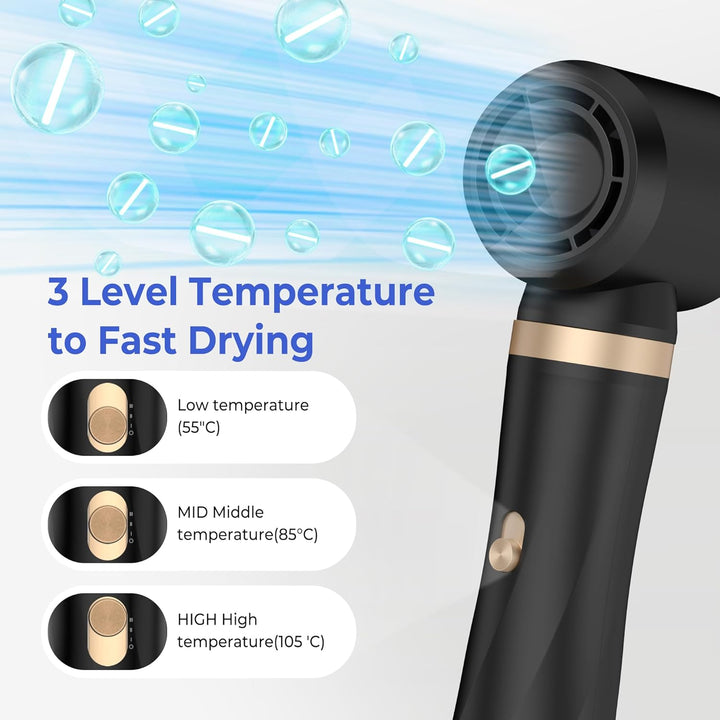 Hairstyler 5 in 1 mit Warmluftbürste, Professionelle Föhnbürste, Rundbürste, Lockenstab & Glättebürs