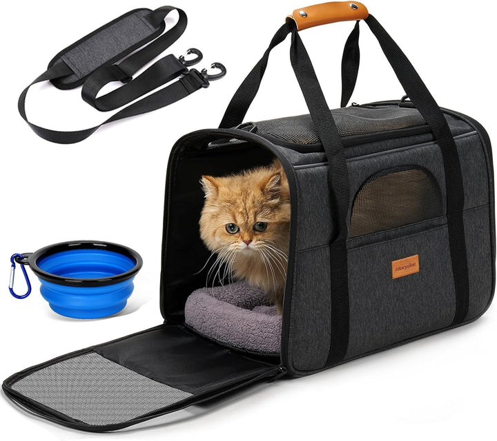 Morpilot Katzentransportbox für grosse Katzen und Welpen bis 7kg, Katzenbox Hundetasche mit Sicherhe