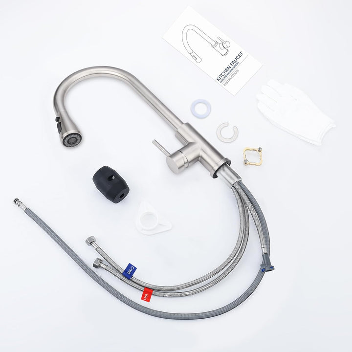 BONADE Wasserhahn Küche, Hochdruck Küchenarmatur mit Herausziehbarer Brause Ausziehbar Armatur, Misc