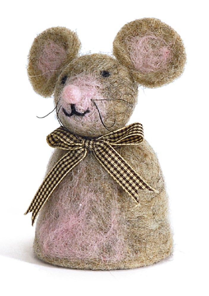 Baden dekorativer niedlicher Eierwärmer Maus mit Schleifchen aus Filz (2), 2