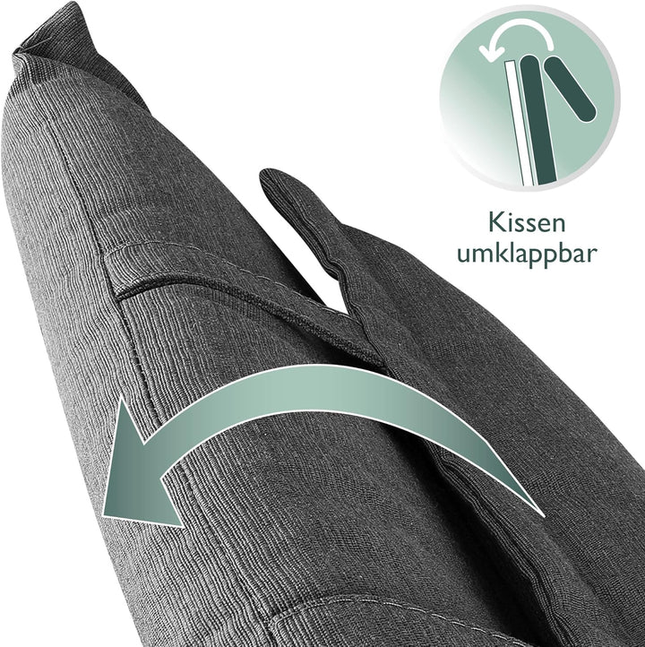 Beautissu 4er Set Premium Gartenstuhlauflage Hochlehner mit robustem Stoff | 120x50x7cm Anthrazit di