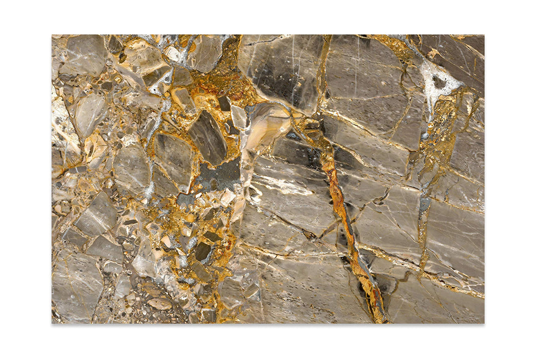 Cuadros Lifestyle Küchen Spritzschutz „Marmor Gold“ 60x40 cm | Küchenrückwand | Alu-DiBond | Fliesen