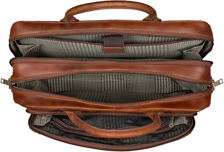 STILORD 'Dawson' Leder Aktentasche Umhängetasche mit Laptopfach 15,6 Zoll Vintage Bürotasche DIN A4