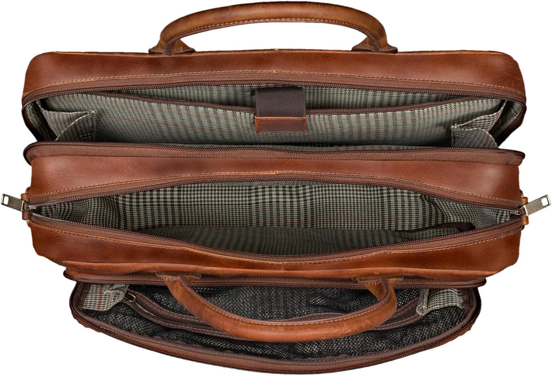 STILORD 'Dawson' Leder Aktentasche Umhängetasche mit Laptopfach 15,6 Zoll Vintage Bürotasche DIN A4