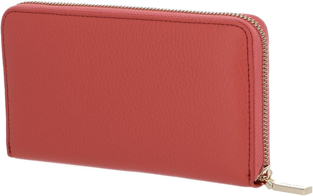COCCINELLE Metallic Soft Zip Wallet Grainy Leather Geranium