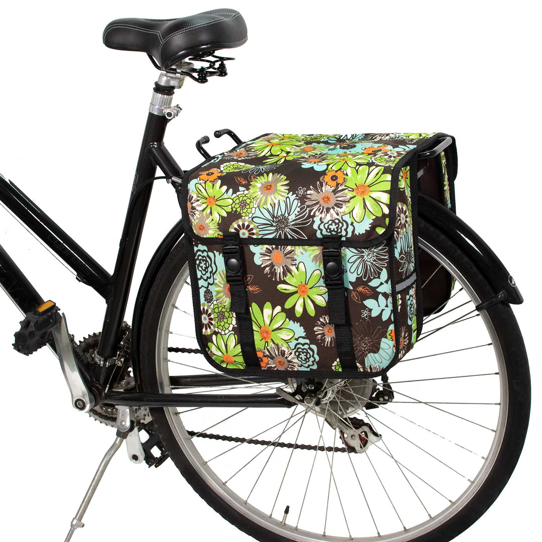 BikyBag Classic CE - Doppel-Fahrradtasche, 2x13L Gepäckträgertasche, Wasserabweisend, mit Reflektore