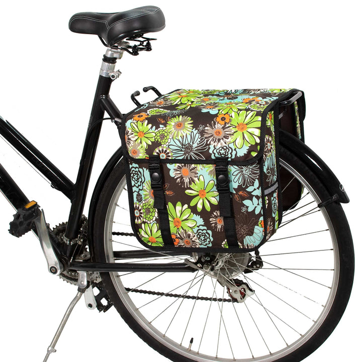 BikyBag Classic CE - Doppel-Fahrradtasche, 2x13L Gepäckträgertasche, Wasserabweisend, mit Reflektore