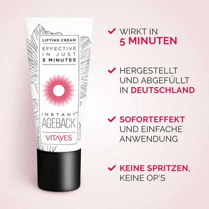 VITAYES Skincare Set Vegan - Instant Ageback 15 ml Mit Soforteffekt - Perfector Augenserum 15 ml - A