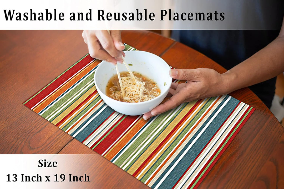 Ruvanti Tischsets 100% Baumwolle 13x19 Zoll, Esstisch Platzsets Set von 6, Moderne Tischsets für Ess