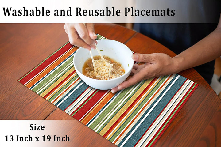 Ruvanti Tischsets 100% Baumwolle 13x19 Zoll, Esstisch Platzsets Set von 6, Moderne Tischsets für Ess
