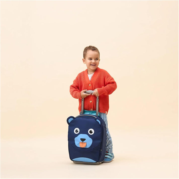 Affenzahn Kinderkoffer fürs Handgepäck, Kindertrolley zum Reisen Bär - Dunkelblau Einheitsgrösse, Bä