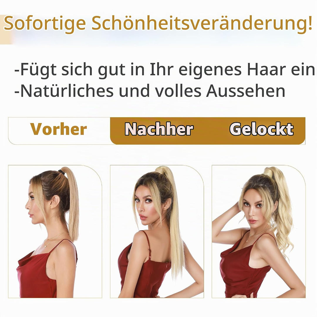 SEGO Pferdeschwanz Echthaar remy human Haarteil Zopf extensions Ponytail Haarverlängerung clip in Po