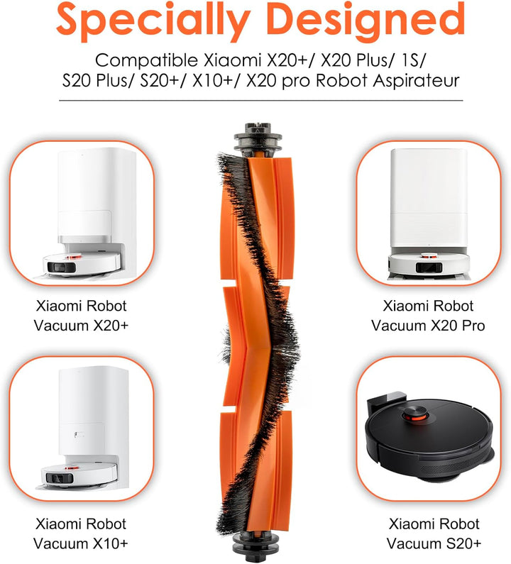 (2 Stück) X20+ Ersatz rollenbürsten kompatibel mit Xiaomi X20+/ X20 Plus/ 1S/ S20 plus/ S20+/ X10+/