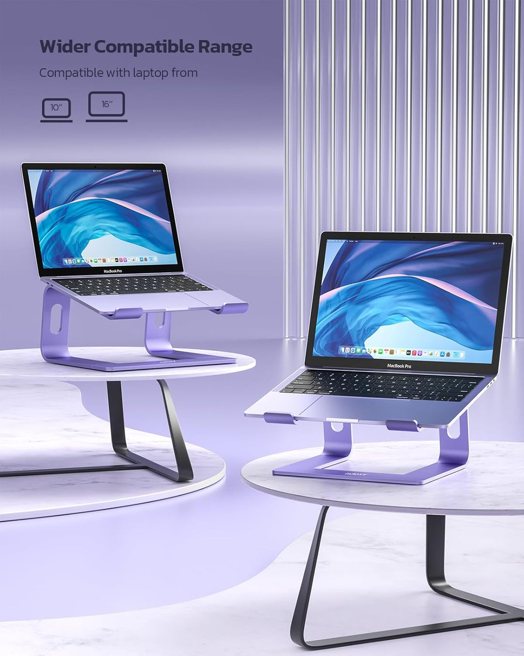 Nulaxy ergonomischer Laptop-Ständer aus Aluminium, abnehmbare Erhöhung für Laptops mit Einer Grösse