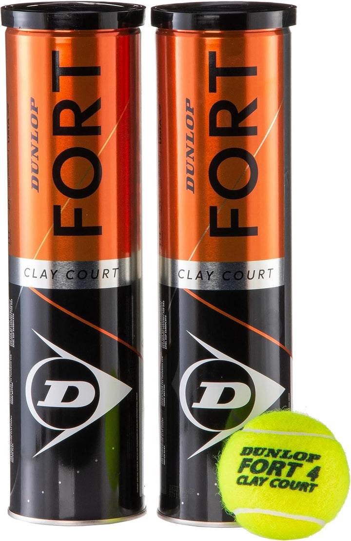 DUNLOP Tennisball Fort Clay Court – für Sandplatz, Rasen & Hartplatz (2x4er Dose) 2x4 Bälle, 2x4 Bäl