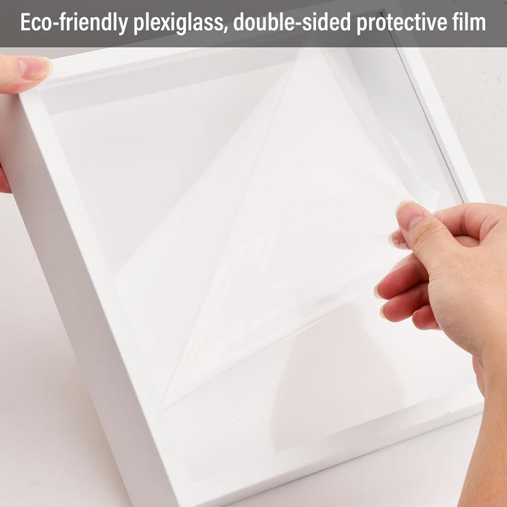 3D Bilderrahmen, Tiefer 3D Objektrahmen, Schattenbox Vitrine mit Transparente Acrylplatte Rahmen, Hö