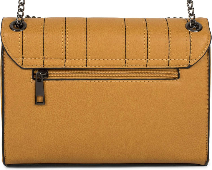 styleBREAKER Damen Umhängetasche mit Ziernähten und Kette, Schultertasche, Handtasche, Tasche 020123