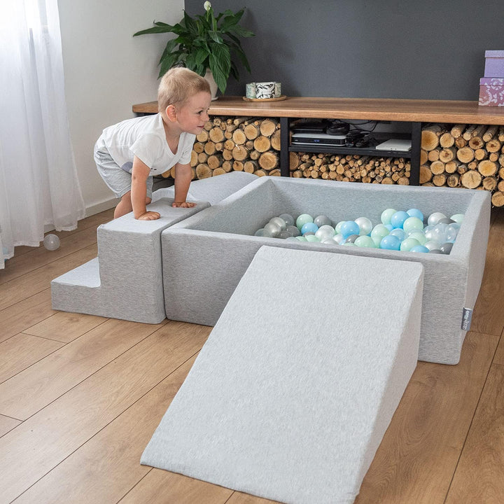 KiddyMoon Spielplatz Aus Schaumstoff Hindernisläufen, Element Stüfchen, Hellgrau Multi-Grösse Hellgr
