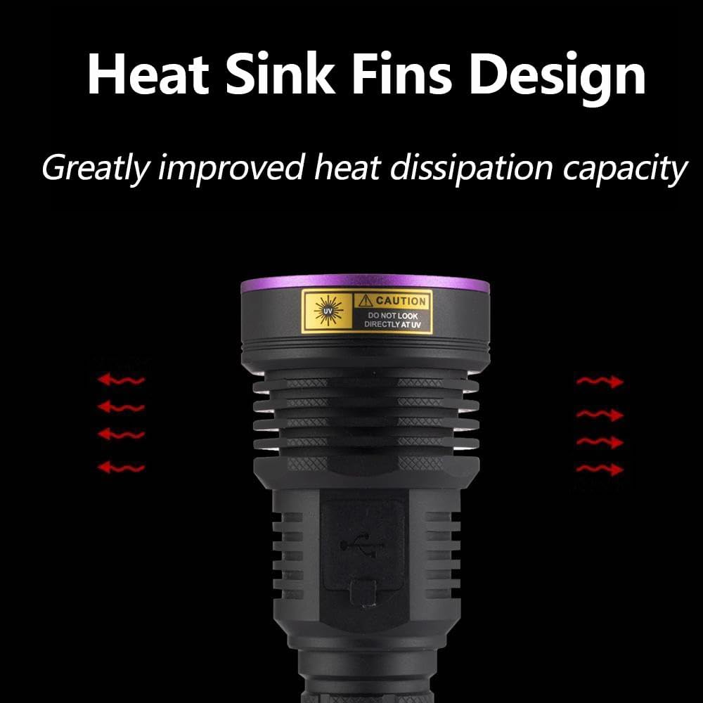 Alonefire SV43 36W 365nm UV Taschenlampe USB Aufladbar Ultraviolett Schwarzlicht Haustierurin Detekt