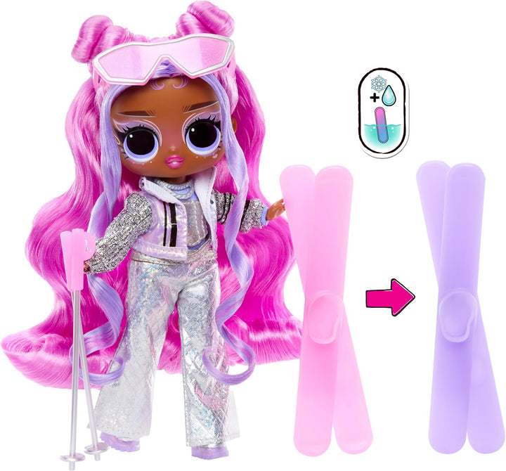 L.O.L. Surprise! Tweens Winter Snow Modepuppe - Violet Snow mit farbwechselnden Skiern und 10+ Frost