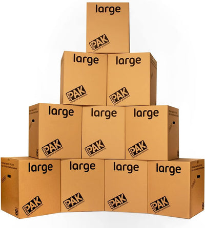 StorePAK Grosse Aufbewahrungskartons, Archivkisten mit Griffen, 116 Liter, 100 % recycelbar, 55 x 46