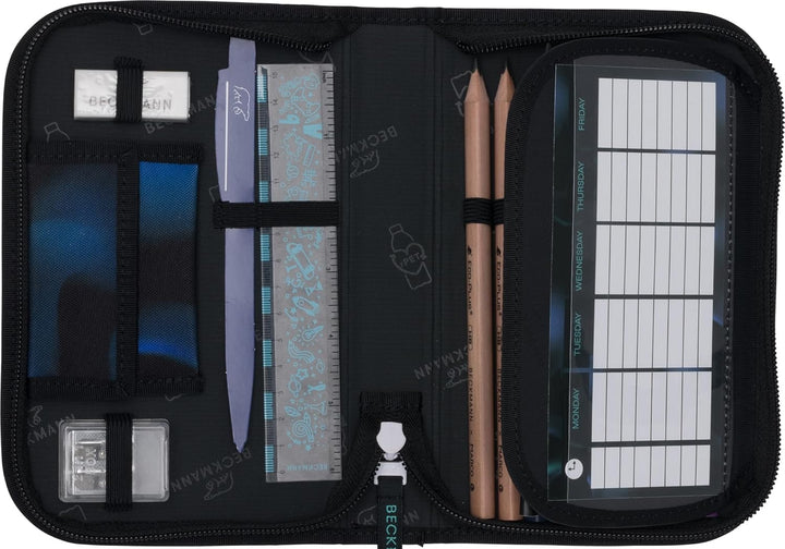 Beckmann, Federmappe Magic League, mit Inhalt, Mäppchen Federtasche, Grundschule, 1. Klasse, Black,