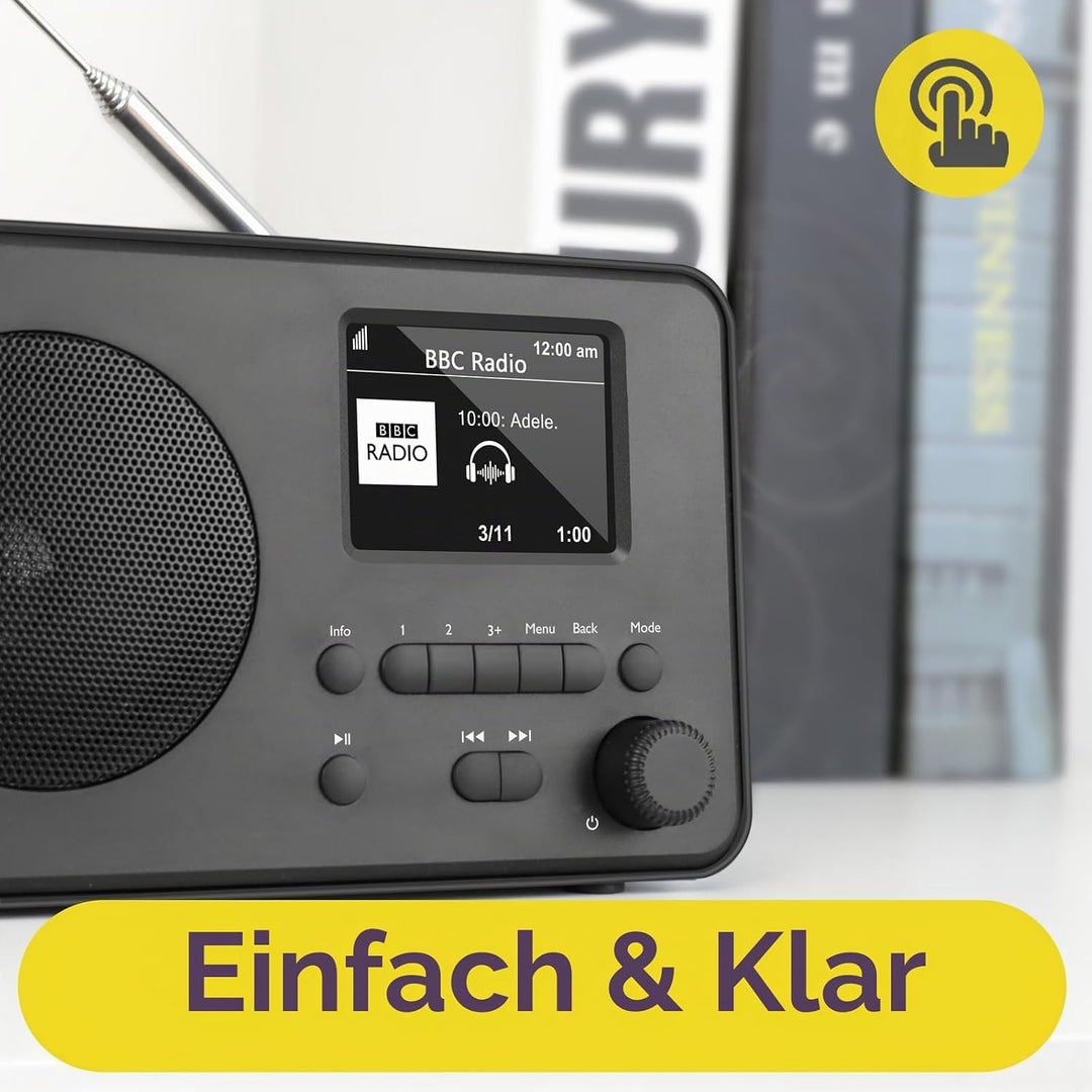 LEMEGA DR3-Max DAB/DAB+/UKW-Digitalradio – Bluetooth-Streaming, tragbares Radio mit 2,4-Zoll-Farbdis