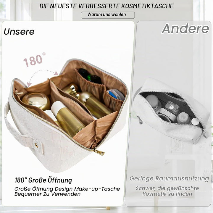 Reise Kosmetiktasche Damen mit Grossem,Tragbare Reise Make Up Tasche,Wasserdichter Schminktasche kul