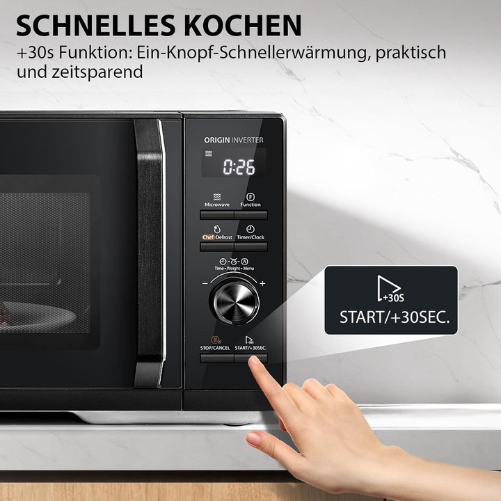 Toshiba MW3-AG25PFI(BK) Mikrowelle mit Grillfunktion – 25L 3-in-1 Kombigerät | 900W Origin-Inverter