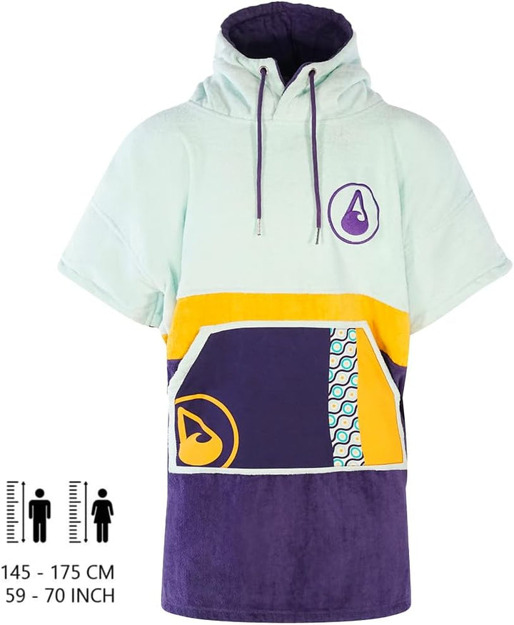 WAVE HAWAII Poncho Maneiro Surfponcho 100% Baumwolle für Körpergrössen von 145-175 cm Umkleidehilfe